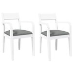 vidaXL Chaises à manger coussins 2 Pièces blanc bois massif caoutchouc