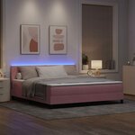 vidaXL Lit à ressort LED avec matelas Rose 180 x 200 cm Velours