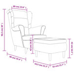 vidaXL Fauteuil à oreilles avec tabouret bleu velours