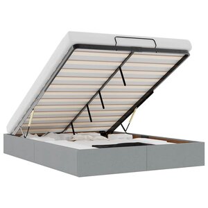 vidaXL Cadre de lit ottoman sans matelas gris clair 140x190 cm tissu