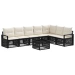 vidaXL Ensemble de canapé de jardin 8 Pièces Noir polyrotin