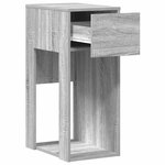 vidaXL Support de tour d'ordinateur et tiroir sonoma gris 30x44x74 cm
