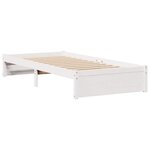 vidaXL Lit bibliothèque sans matelas blanc 90x190cm bois de pin massif
