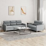vidaXL Ensemble de canapés 2 Pièces avec coussins Gris clair Tissu