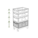 Pack and Move - Lot 3 Bacs Rangement Pliables - Charge 20 kg - 40 x 60 x 25 9 cm - Stockage Outillage - Rangement Facile - Robustes - 55L