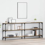 vidaXL Table console avec étagère chêne artisanal 200 x 29 x 75 cm