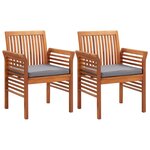 vidaXL Ensemble à manger d'extérieur 3 Pièces et coussins Acacia solide