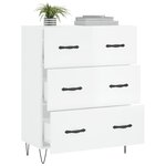 vidaXL Buffet Blanc brillant 69 5x34x90 cm Bois d'ingénierie