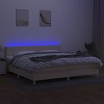 vidaXL Sommier à lattes de lit et matelas et LED Crème 200x200cm Tissu