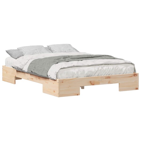 vidaXL Cadre de lit Marron 135 x 190 cm