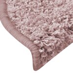 vidaXL Tapis d'escalier 15 pièces 65 x 21 x 4 cm Rose clair Demi-rond Grand