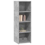 vidaXL Buffet gris béton 40x41x124 cm bois d'ingénierie
