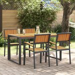 vidaXL Ensemble de salle à manger 5 pièces en bois massif acacia et métal