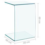 vidaXL Table d'appoint 40x40x60 cm Verre trempé