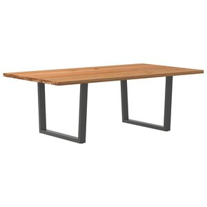 vidaXL Table à manger marron clair bois de chêne massif rectangulaire