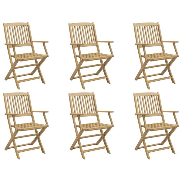 vidaXL Chaises de jardin pliantes lot de 6 54 5x58x90 cm bois d'acacia