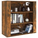 vidaXL Armoire murale Chêne fumé 80x33x80 cm Bois d'ingénierie
