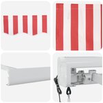 vidaXL Store Rétractable Automatique Rayé Rouge et Blanc 400x300 cm