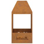 brasero vidaXL 50x50x100 cm en acier vieilli