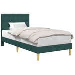 vidaXL Cadre de lit avec tête de lit Vert foncé 100 x 200 cm Tissu