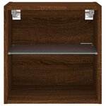 vidaXL Tables de chevet murales avec lumières LED 2 Pièces chêne marron
