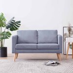 vidaXL Canapé à 2 places tissu gris clair