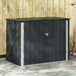 vidaXL Boîte de Rangement de Jardin Noir 151 5 x 82 x 110 5 cm Acier