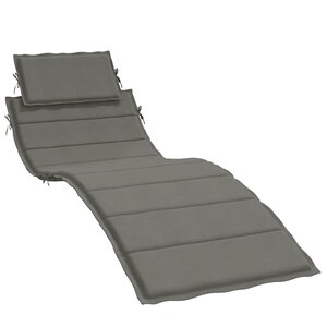 vidaXL Coussin de chaise longue gris foncé mélangé 186x58x4 cm tissu