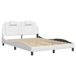 vidaXL Cadre de lit Viana sans matelas blanc 140x190 cm similicuir