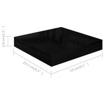 vidaXL Étagère murale flottante 4 Pièces Noir brillant 23x23 5x3 8 cm MDF