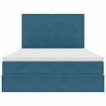 vidaXL Lit avec rangement et matelas Bleu foncé 140 x 190 cm Velours