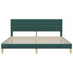vidaXL Cadre de lit avec tête de lit Vert foncé 200 x 200 cm Tissu