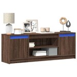 vidaXL Meuble TV avec LED chêne marron 139 5x34x50cm bois d'ingénierie
