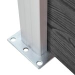 vidaXL Ensemble de panneau de clôture WPC 1484x(105-186) cm Noir
