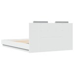 vidaXL Cadre de lit avec tête de lit et lumières LED blanc 140x200 cm