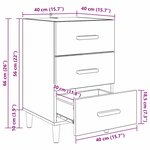 vidaXL Cabinet de chevet Chêne noir 40 x 40 x 66 cm Bois d'ingénierie