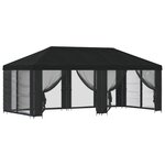 vidaXL Gazebo avec murs latéraux 6 x 3 m Noir Polyester et Acier 190