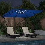 vidaXL Parasol bleu azur 286 x 285 x 270 cm Aluminium