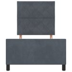 vidaXL Cadre de lit avec tête de lit Gris foncé 90 x 190 cm Velours