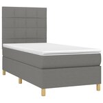vidaXL Sommier à lattes de lit et matelas et LED Gris foncé 80x200cm