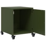 vidaXL Tables de chevet 2 Pièces vert olive 36x39x43 5 cm acier