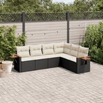 vidaXL Salon de jardin 6 Pièces avec coussins noir résine tressée