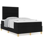 vidaXL Lit à ressorts avec matelas noir petit double en tissu
