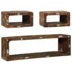 vidaXL Set de meuble TV 3 pièces Multicolore en bois massif récupéré