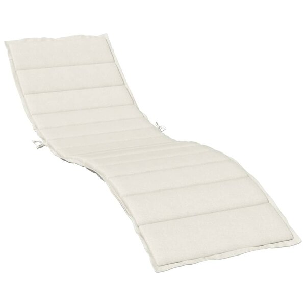 vidaXL Coussin de chaise longue crème mélangé 200x50x4 cm tissu