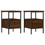 vidaXL Tables de chevet 2 Pièces chêne marron 34x36x50 cm bois ingénierie