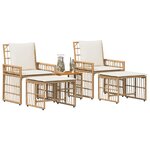 vidaXL Ensemble de meubles d'extérieur 5 Pièces Blanc Naturel et Crème