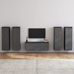 vidaXL Meubles TV 5 Pièces Gris Bois massif de pin