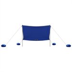 vidaXL Auvent de plage avec ancres de sable bleu 304x300 cm
