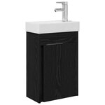 vidaXL Meuble de salle de bain avec robinet Chêne noir